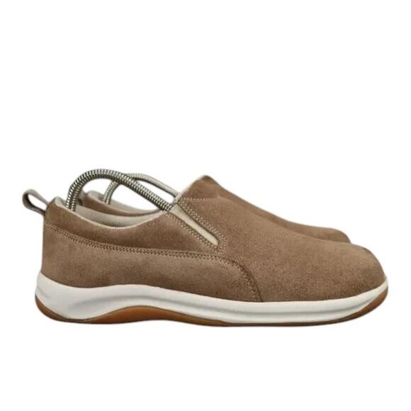 Lands End Shoes Womens 8 Slip On Casual Sneaker Suede Leather Brown Comfort Walk - Picture 13 of 13